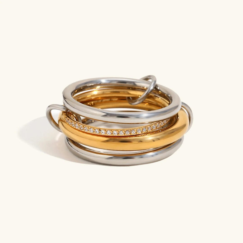 Anillos apilables de cristal de lujo