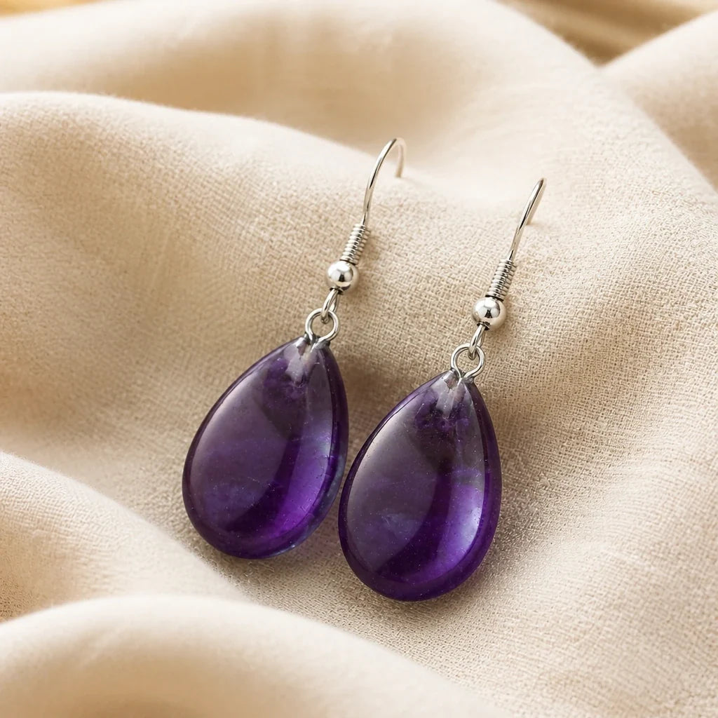 Pendientes de plata en gota abombada – imagen 2