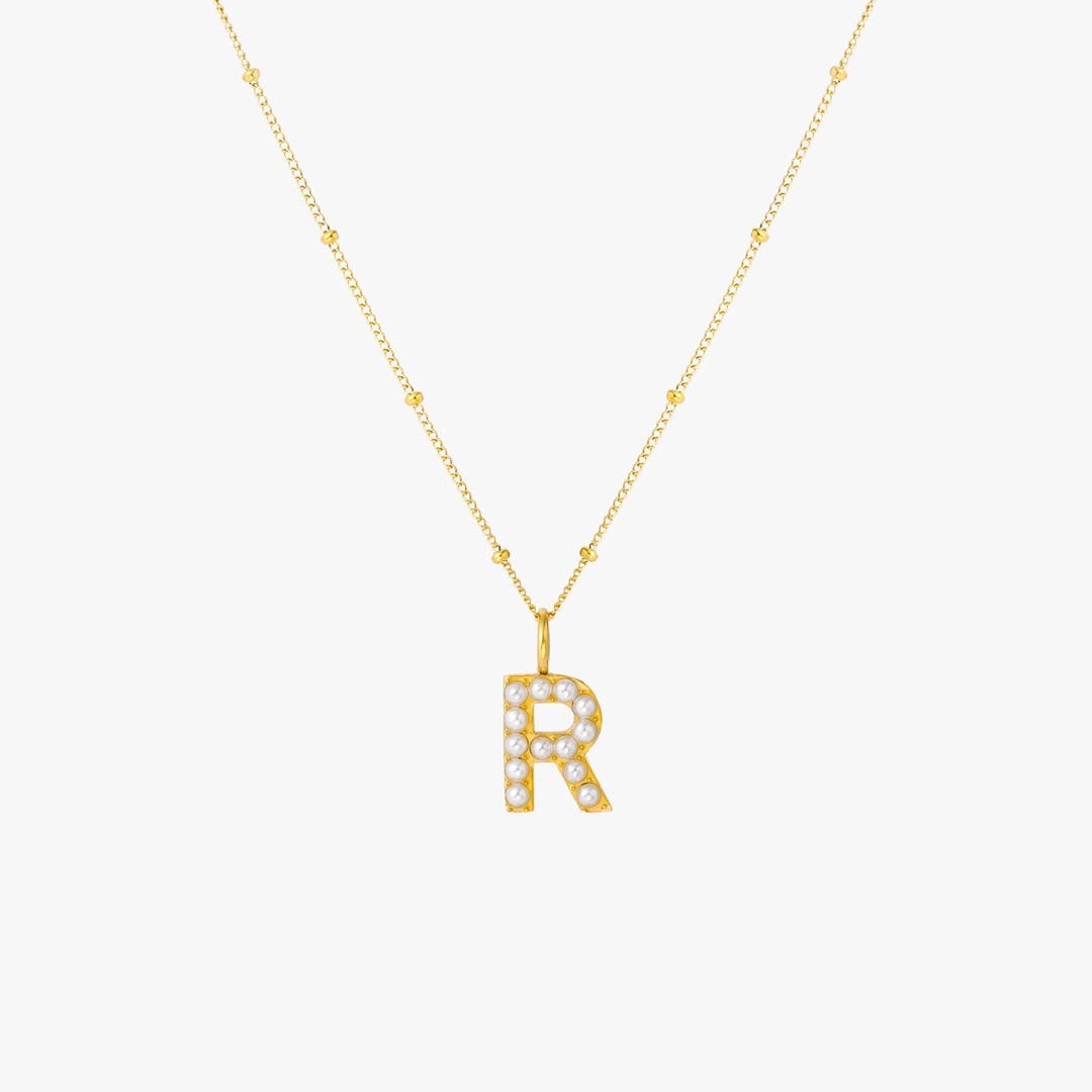 Collar con colgante inicial de perla – imagen 22