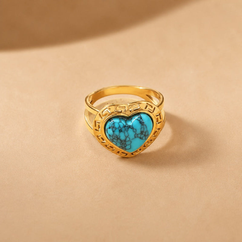 Anillos retro geométricos de turquesa – imagen 2