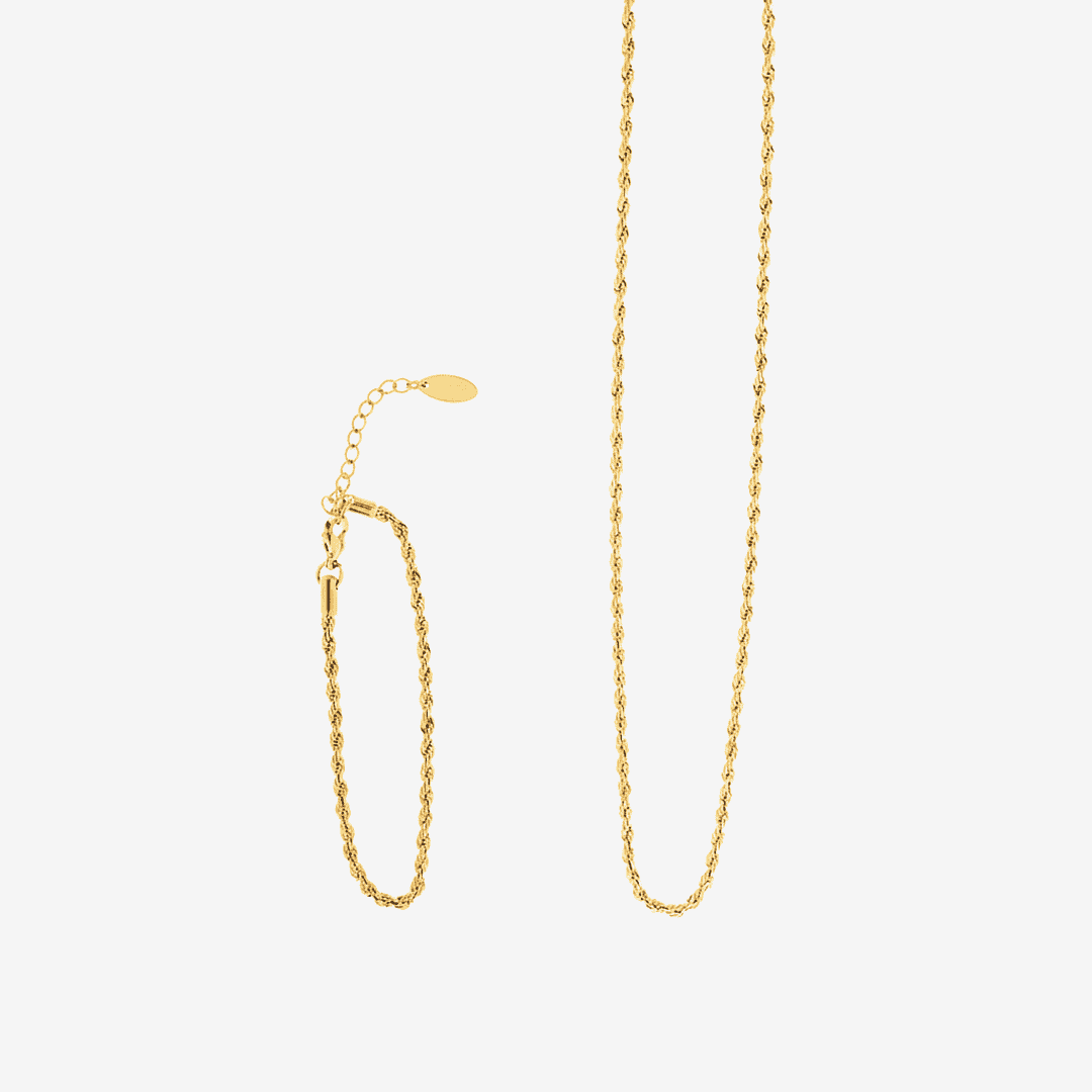 Conjunto clásico de cadenas torzal doradas — Carmen, Lucía & Rocío