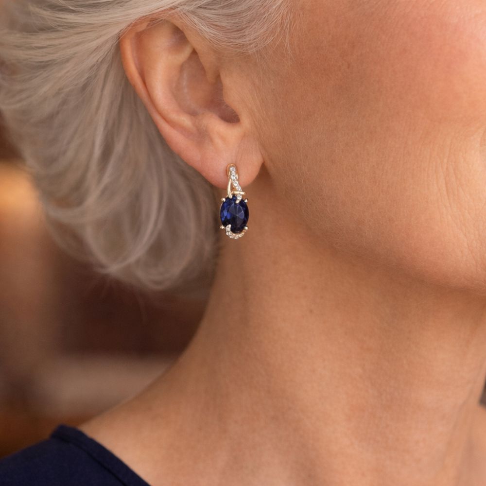Pendientes halo de zafiro Nightfall – imagen 2