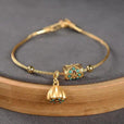Pulsera loto de turquesa en oro antiguo – imagen 2