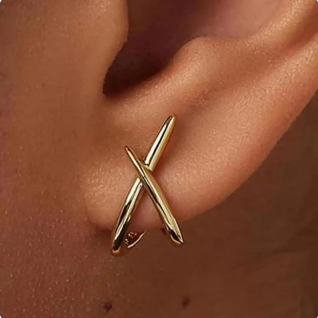 Pendientes cruz de oro atemporales