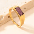 Anillos de oro elegantes con piedra preciosa rectangular – imagen 6