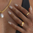 Anillo vintage de oro con perla – imagen 2