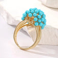Anillo bohemio multicapa con cuentas de piedra turquesa – imagen 3
