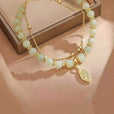 Exquisita pulsera de oro con jade verde – imagen 4