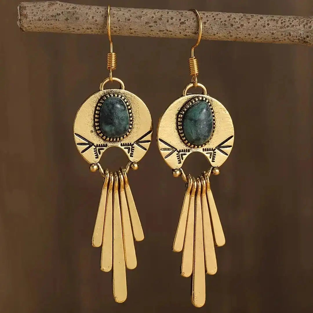 Pendientes largos bohemios retro – imagen 2