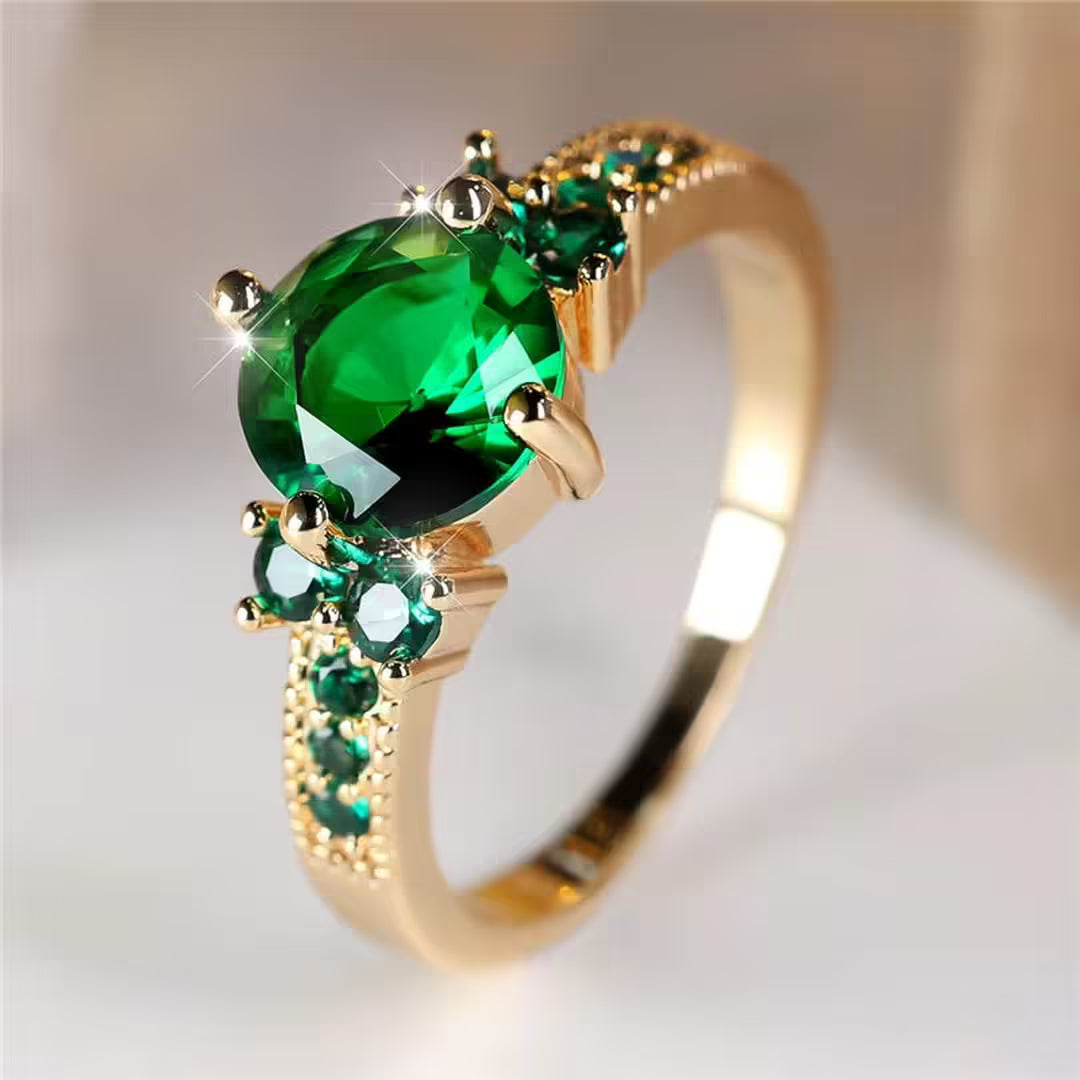 Anillo vintage Emerald en oro elegante – imagen 2