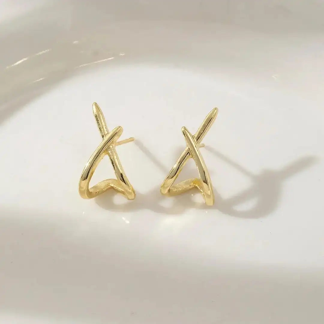 Pendientes cruz de oro atemporales – imagen 3