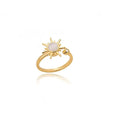 Anillo celestial de oro con piedra de luna y rayo de sol – imagen 5