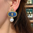 Pendientes de perla con retratos tallados antiguos – imagen 3