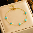 Set bohemio de collar, pendientes y pulsera en plata con turquesa – imagen 3