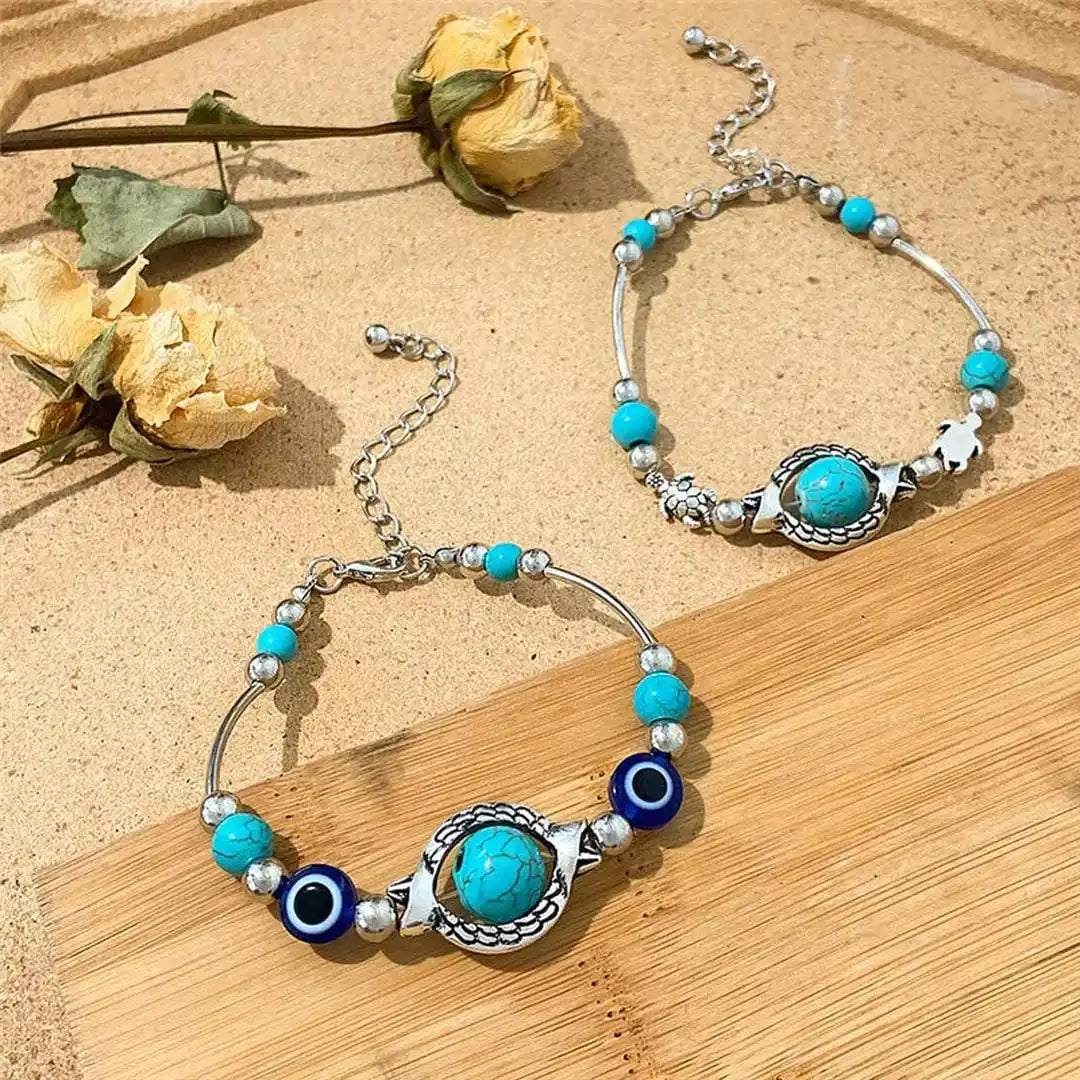 Pulsera de plata antigua con turquesa Aqua – imagen 4