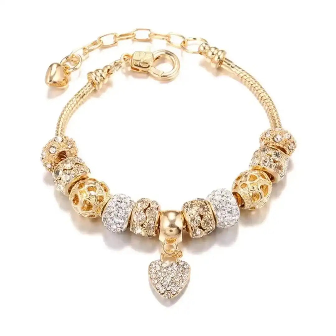 Pulsera gruesa de corazón dorado – imagen 2