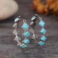 Pendientes de aro en U vintage en turquesa – imagen 2