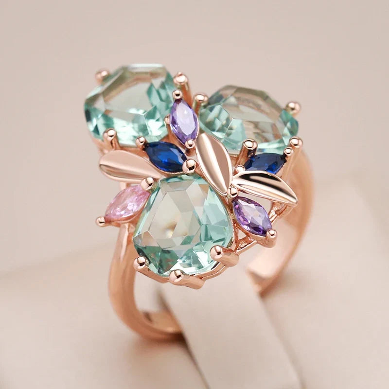 Anillo sofisticado de rombos en mosaico