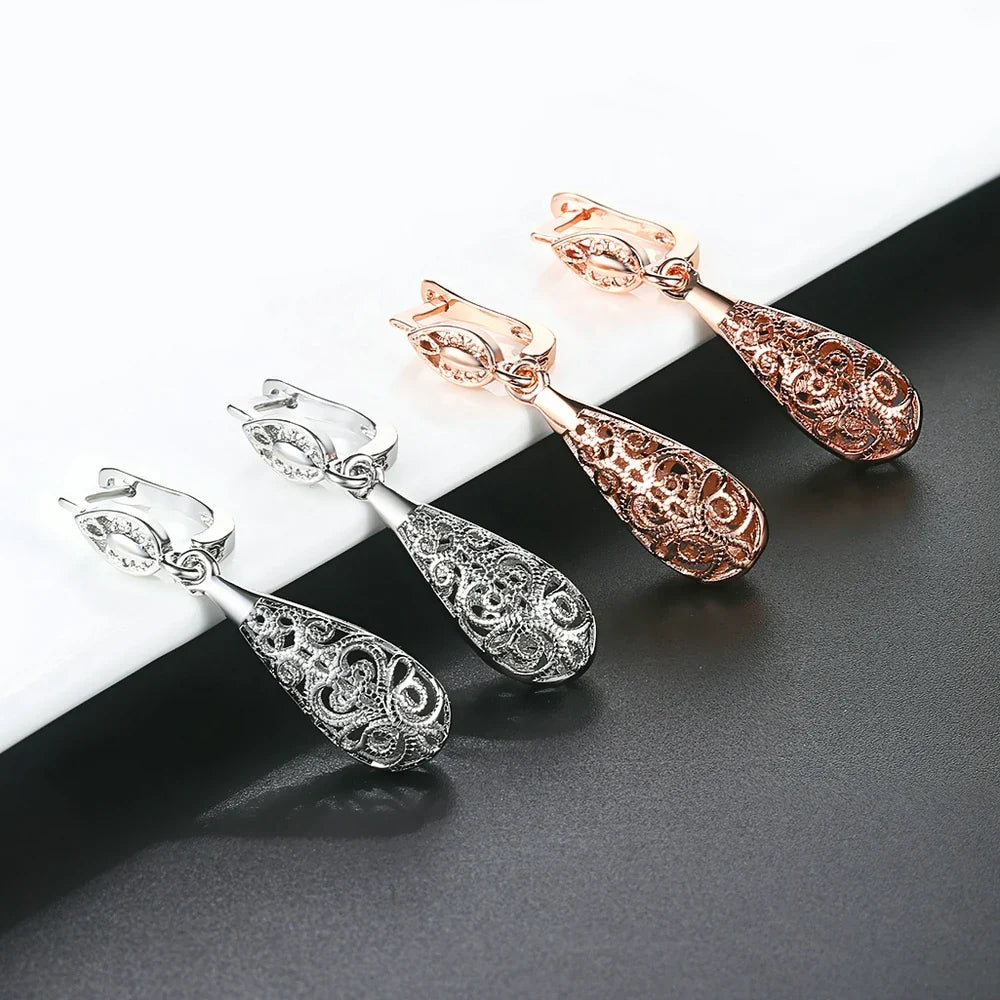 Pendientes de filigrana ornamentada en forma de gota – imagen 3