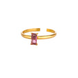 Anillo dorado delicado ajustable con gema de colores – imagen 9