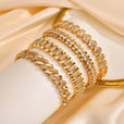 Conjunto de pulseras ajustables doradas con circonitas cúbicas chunky – imagen 3