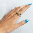 Set de anillos entrelazados de circonita – imagen 2