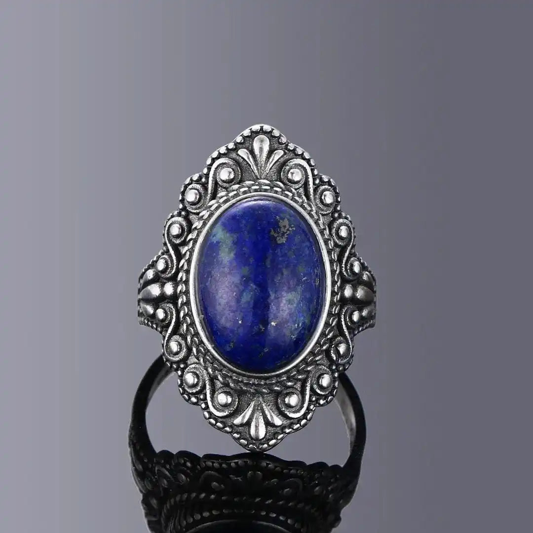 Anillo vintage de plata ornamentado ovalado – imagen 6