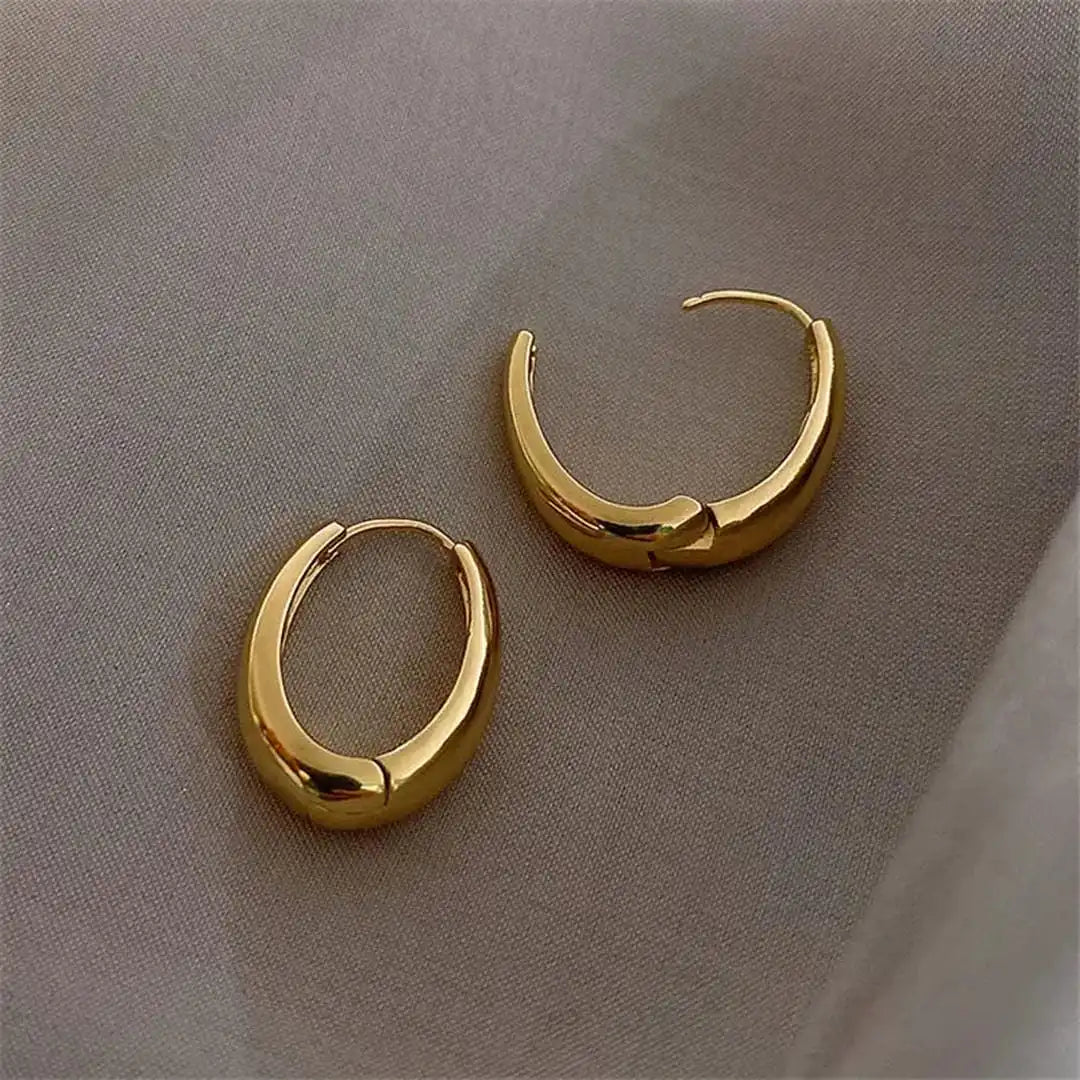 Pendientes de aro dorados clásicos – imagen 2