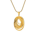 Collar geométrico oval hueco en oro y plata – imagen 6