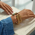 Pulsera vintage de oro ajustable con piedra