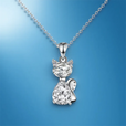 Collar felino de plata de ley con circonitas