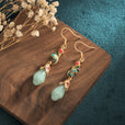 Pendientes florales de jade celestial – imagen 2