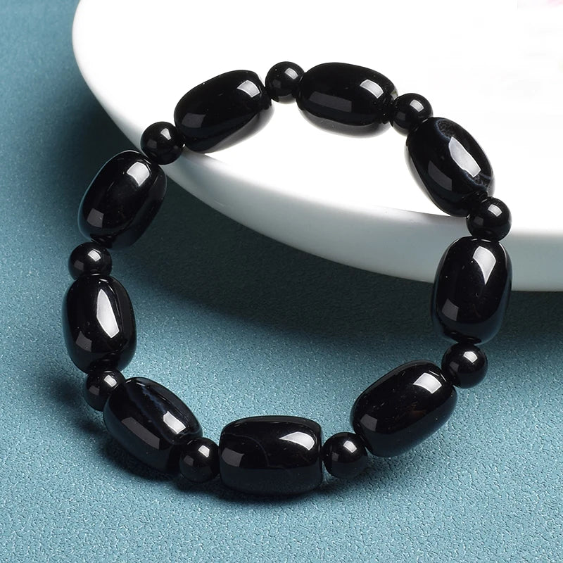 Pulsera de cuentas de jade en forma de barril – imagen 7