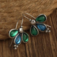 Pendientes de gota azul con alas esmeralda – imagen 4