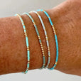 Set de pulseras bohemias chic de turquesa con cuentas