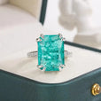 Anillo de moissanita azul verdosa exquisito – imagen 2