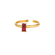 Anillo dorado delicado ajustable con gema de colores – imagen 8