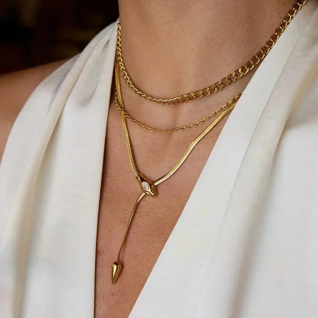 Collar de serpiente dorado vintage – imagen 4