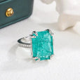 Anillo de moissanita azul verdosa exquisito – imagen 3