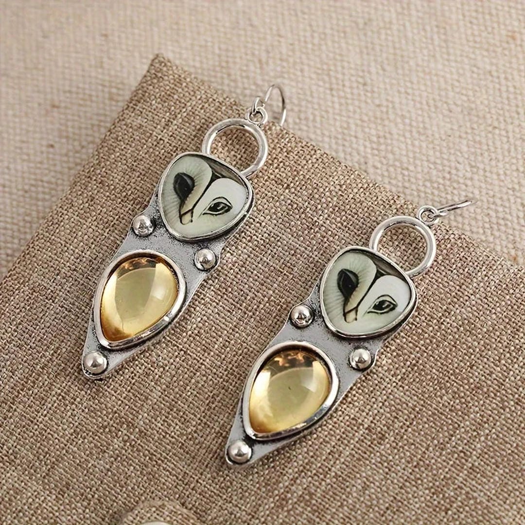 Pendientes vintage de búho en plata – imagen 2