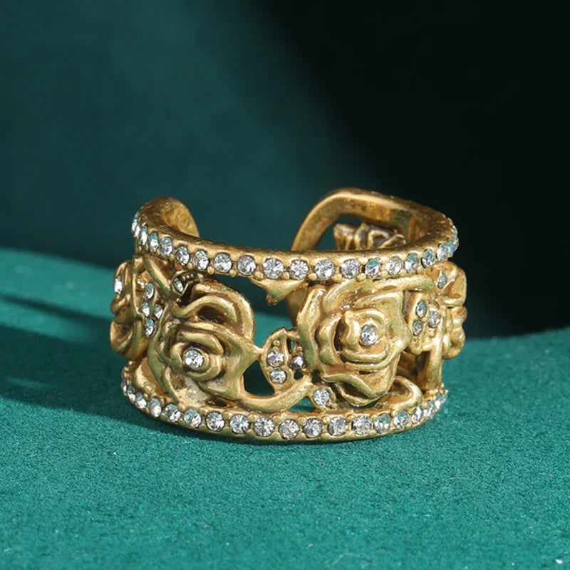 Anillo de lujo pavé de cristal rosa – imagen 2