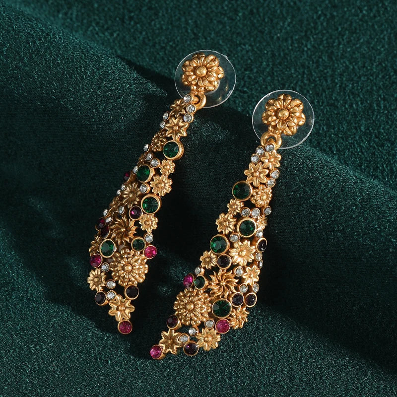 Pendientes estéticos de charm floral