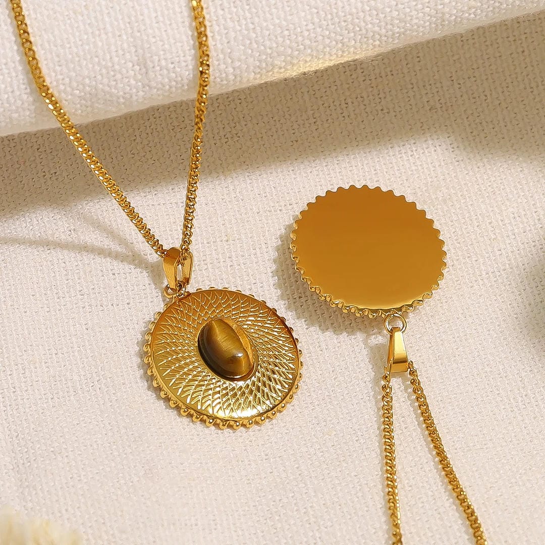 Collar retro de ojo de tigre de lujo – imagen 3