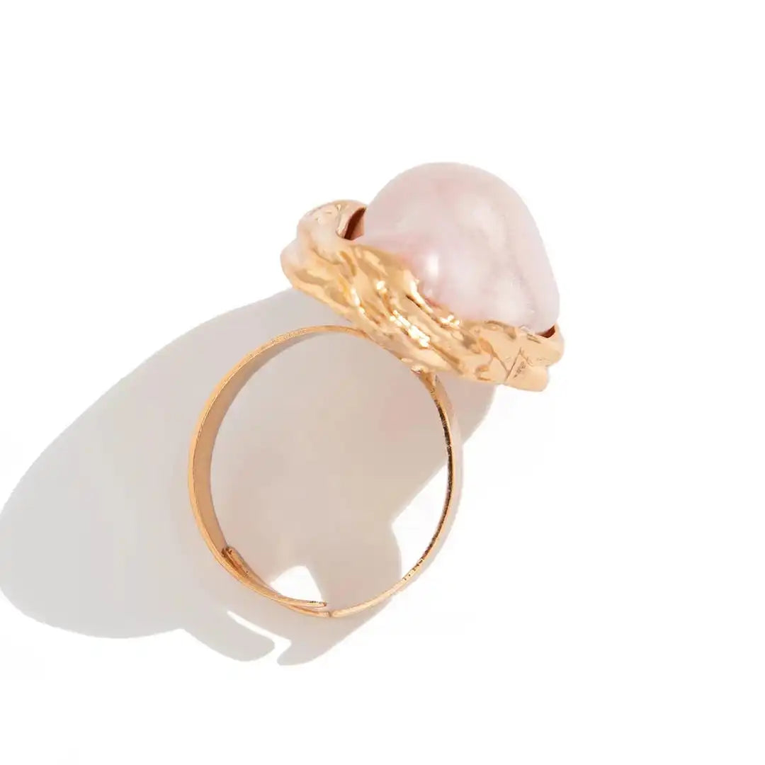 Anillos de cóctel con perla barroca gruesa – imagen 5