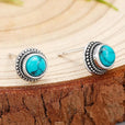 Pendientes bohemios vintage de turquesa de imitación
