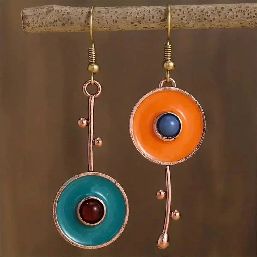 Pendientes de piedra en color bronce antiguo