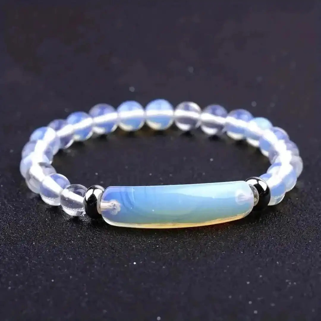 Pulsera elástica de cuentas con barra de piedras preciosas – imagen 3