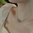 Collar minimalista de cadena con cuentas de jade – imagen 2