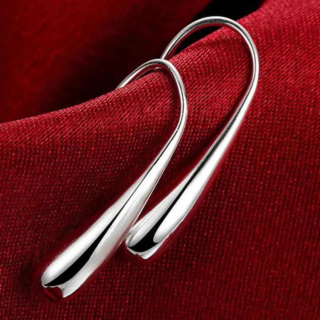 Pendientes de plata de ley con gota de agua – imagen 2