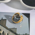 Anillo bicolor oro y plata apilable – imagen 2